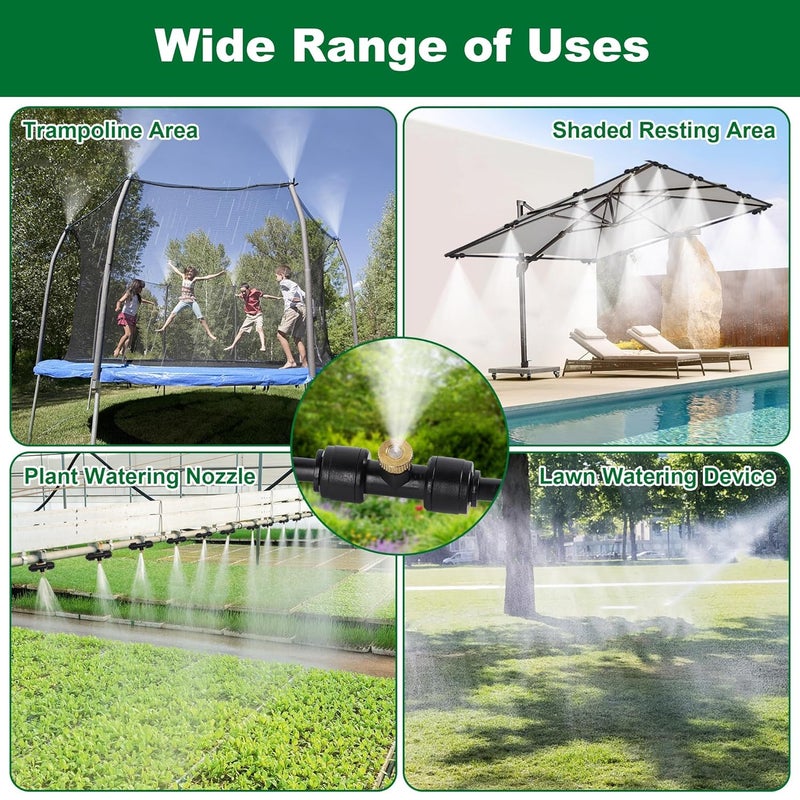 YOFIT Outdoor Misting System for Patio Cooling, 75FT Water Mister Hose Kit, Cooling Misters for Porch, Backyard, Yard, Garden, Portable Mist System with Brass Nozzles for Outside - Image 5